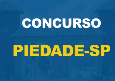 Portal de entrada da Prefeitura de Piedade com moto estacionada e texto sobre a imagem concurso Prefeitura de Piedade