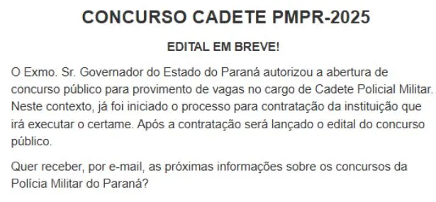 Autorização do concurso PM PR!