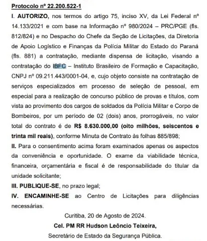 Banca organizadora do concurso PM PR para Soldado!