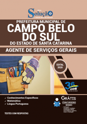 Apostila Câmara de Campo Belo do Sul - SC - Agente de Serviços Gerais