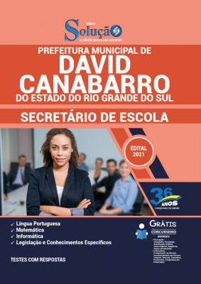 Apostila Prefeitura de David Canabarro - RS - Secretário de Escola - Imagem 1