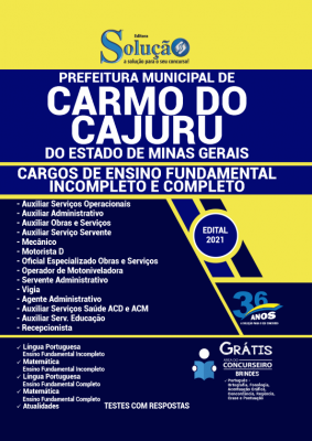 Apostila Prefeitura de Carmo do Cajuru - MG - Ensino Fundamental Incompleto e Completo - Imagem 1