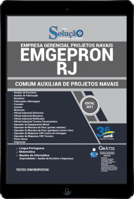 Apostila EMGEPRON-RJ em PDF - Comum Auxiliar de Projetos Navais - Imagem 1