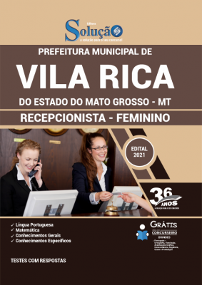 Apostila Prefeitura de Vila Rica - MT - Recepcionista - Feminino - Imagem 2