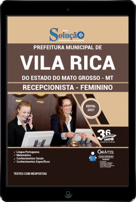 Apostila Prefeitura de Vila Rica - MT em PDF - Recepcionista - Feminino - Imagem 1