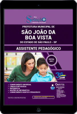 Apostila Prefeitura de São João da Boa Vista - SP em PDF - Assistente Pedagógico - Imagem 1