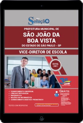 Apostila Prefeitura de São João da Boa Vista - SP em PDF - Vice-Diretor de Escola - Imagem 1