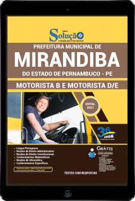 Apostila Prefeitura de Mirandiba - PE em PDF - Motorista B e Motorista D/E - Imagem 1