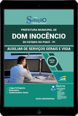 Apostila Prefeitura de Dom Inocêncio - PI em PDF - Auxiliar de Serviços Gerais e Vigia - Imagem 1