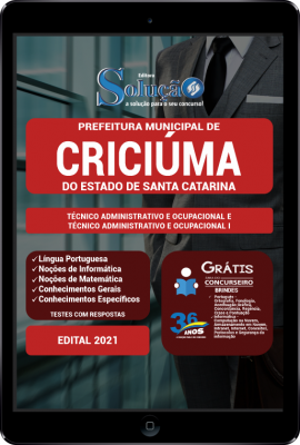 Apostila Prefeitura de Criciúma - SC em PDF - Técnico Administrativo e Ocupacional e Técnico Administrativo e Ocupacional I - Imagem 1