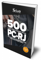 Capa Caderno de Questões PC-RJ - 500 Questões Gabaritadas (Investigador, Inspetor, Perito Legista e Perito Criminal)