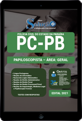 Apostila PC-PB em PDF - Papiloscopista - Área: Geral - Imagem 1