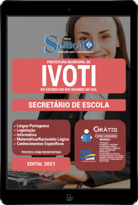 Apostila Prefeitura de Ivoti - RS em PDF - Secretário de Escola - Imagem 1