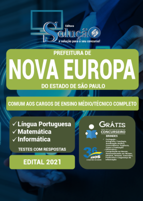 Apostila Prefeitura de Nova Europa - SP - Comum aos Cargos de Nível Médio/Técnico Completo - Imagem 3