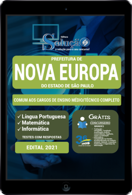 Apostila Prefeitura de Nova Europa - SP em PDF - Comum aos Cargos de Nível Médio/Técnico Completo - Imagem 1