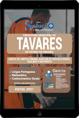 Apostila Prefeitura de Tavares - PB em PDF - Agente de Limpeza Urbana, Auxiliar de Serviços Gerais, Vigilante e Motorista - Imagem 1