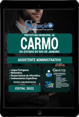 Apostila Prefeitura de Carmo - RJ em PDF - Assistente Administrativo - Imagem 1