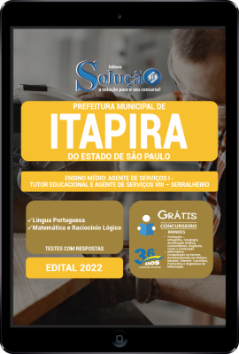 Apostila Prefeitura de Itapira - SP em PDF - Ensino Médio: Agente de Serviços I - Tutor Educacional e Agente de Serviços VIII – Serralheiro - Imagem 1