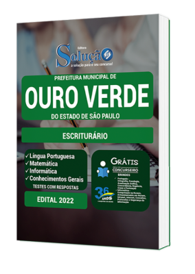 Apostila Prefeitura de Ouro Verde - SP - Escriturário - Imagem 2