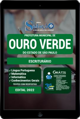 Apostila Prefeitura de Ouro Verde - SP em PDF - Escriturário - Imagem 1