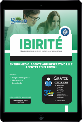 Apostila Câmara de Ibirité - MG em PDF - Ensino Médio: Agente Administrativo I, II e Agente Legislativo I - Imagem 1