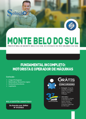 Apostila Prefeitura de Monte Belo do Sul - RS - Fundamental Incompleto: Motorista e Operador de Máquinas - Imagem 3