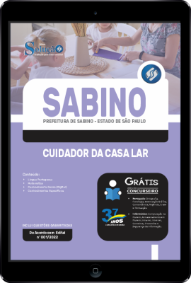 Apostila Prefeitura de Sabino - SP em PDF - Cuidador da Casa Lar - Imagem 1