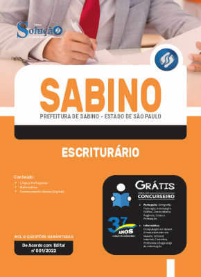 Apostila Prefeitura de Sabino - SP - Escriturário - Imagem 3