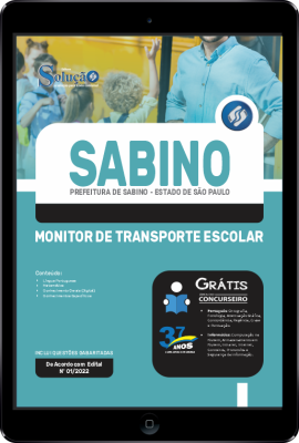 Apostila Prefeitura de Sabino - SP em PDF - Monitor de Transporte Escolar - Imagem 1