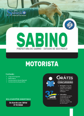 Apostila Prefeitura de Sabino - SP - Motorista - Imagem 3