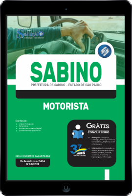 Apostila Prefeitura de Sabino - SP em PDF - Motorista - Imagem 1