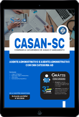 Apostila CASAN-SC em PDF - Agente Administrativo Operacional - Imagem 1