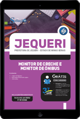 Apostila Prefeitura de Jequeri - MG em PDF - Monitor de Creche e  Monitor de Ônibus - Imagem 1