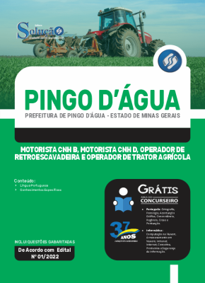 Apostila Prefeitura de Pingo D’Água - MG - Motorista CNH B, Motorista CNH D, Operador de Retroescavadeira e Operador de Trator Agrícola - Imagem 3