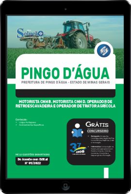 Apostila Prefeitura de Pingo D’Água - MG em PDF - Motorista CNH B, Motorista CNH D, Operador de Retroescavadeira e Operador de Trator Agrícola - Imagem 1