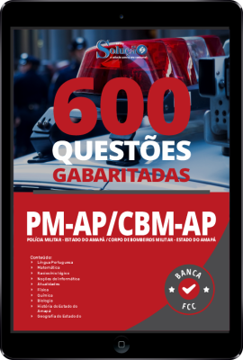 Caderno de Questões PM-AP e CBM-AP em PDF - 600 questões Gabaritadas - Imagem 1