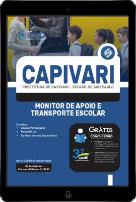 Apostila Prefeitura de Capivari - SP em PDF - Monitor de Apoio e Transporte Escolar - Imagem 1