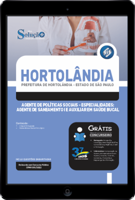 Apostila Prefeitura de Hortolândia - SP em PDF - Agente de Políticas Sociais - Especialidades: Agente de Saneamento I e Auxiliar em Saúde Bucal - Imagem 1