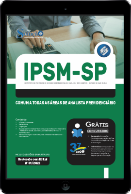 Apostila IPSM de São José dos Campos - SP em PDF - Comum a Todas as Áreas de Analista Previdenciário - Imagem 1