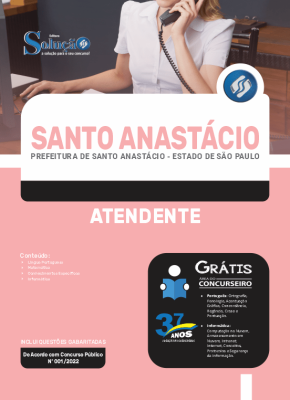 Apostila Prefeitura de Santo Anastácio - SP - Atendente - Imagem 3