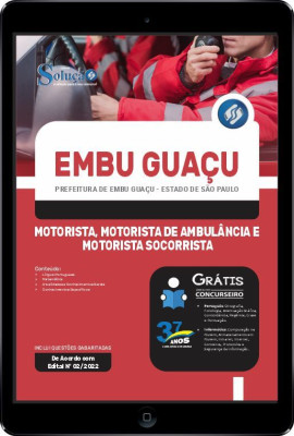 Apostila Prefeitura de Embu Guaçu - SP em PDF - Motorista, Motorista de Ambulância e Motorista Socorrista - Imagem 1