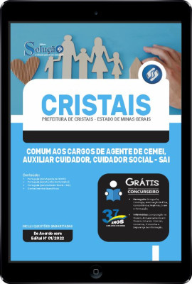 Apostila Prefeitura de Cristais - MG em PDF - Comum aos Cargos de Agente de CEMEI, Auxiliar Cuidador e Cuidador Social - SAI - Imagem 1