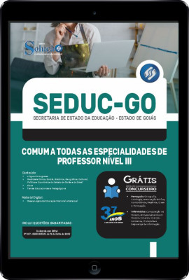 Apostila SEDUC-GO em PDF - Comum a Todas as Especialidades de Professor Nível III - Imagem 1