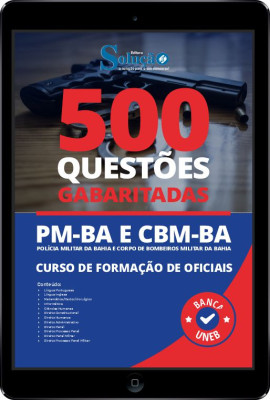 Caderno de Questões PM-BA e CBM-BA em PDF - Curso de Formação de Oficiais - 500 Questões Gabaritadas - Imagem 1