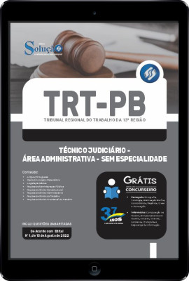 Apostila TRT-PB em PDF - Técnico Judiciário - Área Administrativa - Sem Especialidade - Imagem 1