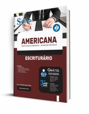 Apostila Prefeitura de Americana - SP - Escriturário - Imagem 2