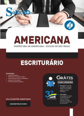 Apostila Prefeitura de Americana - SP - Escriturário - Imagem 3