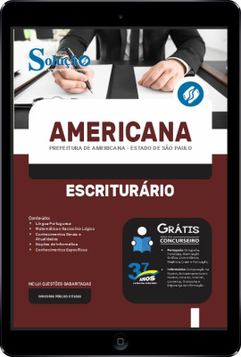 Apostila Prefeitura de Americana - SP em PDF - Escriturário - Imagem 1