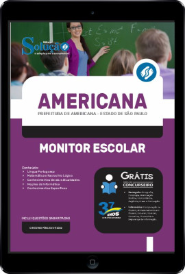 Apostila Prefeitura de Americana - SP em PDF - Monitor Escolar - Imagem 1