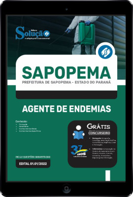 Apostila Prefeitura de Sapopema - PR em PDF - Agente de Endemias - Imagem 1